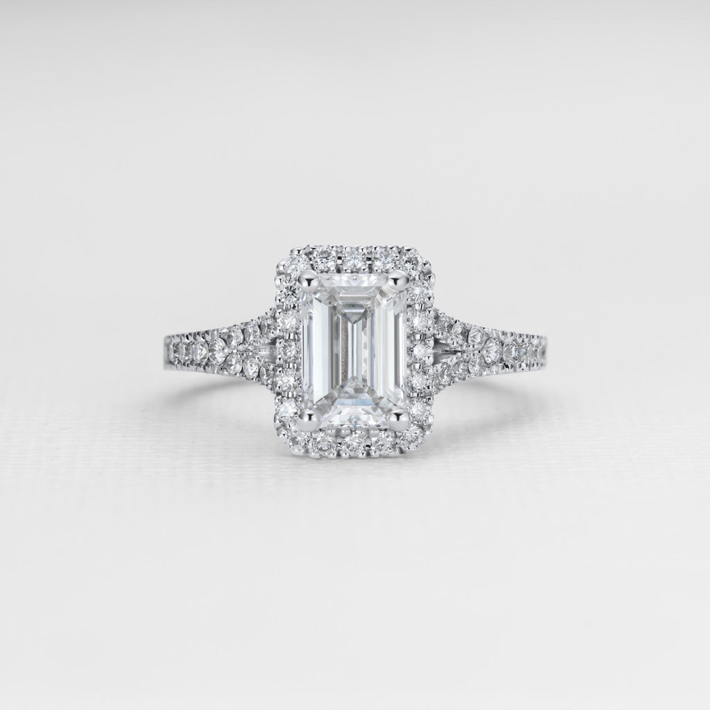 Nova Emerald - Platinum / N / 2.07 Carats EMERALD CUT IF EX EX F Diamond