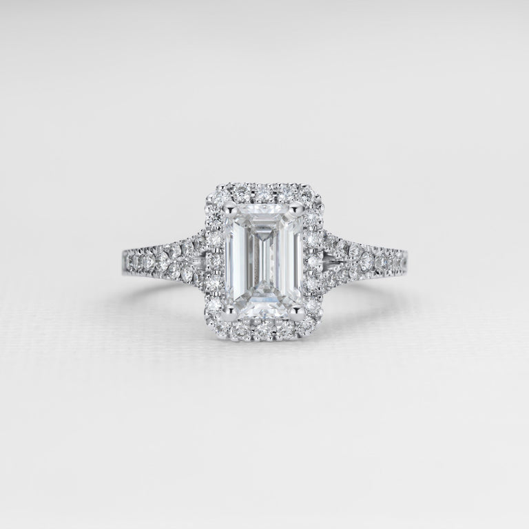 Nova Emerald - Platinum / N / 2.07 Carats EMERALD CUT IF EX EX F Diamond