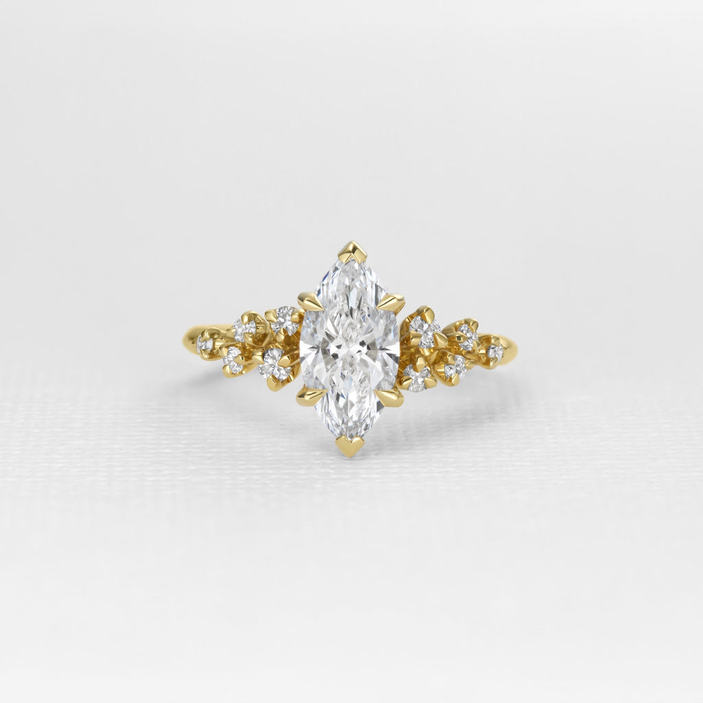 Snowfall Marquise - 18ct Rose Gold / Platinum Setting / S / 0.41 Carats PEAR VS2 EX VG F Diamond