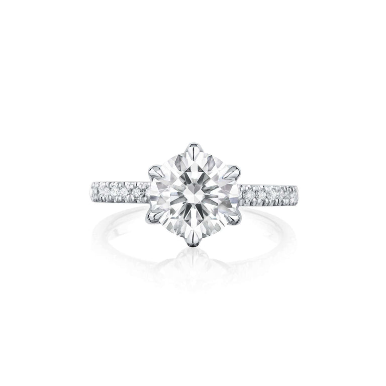 Estella 6 Ring - Platinum / N / 1 Carats ROUND VS2 VG EX VG F Diamond