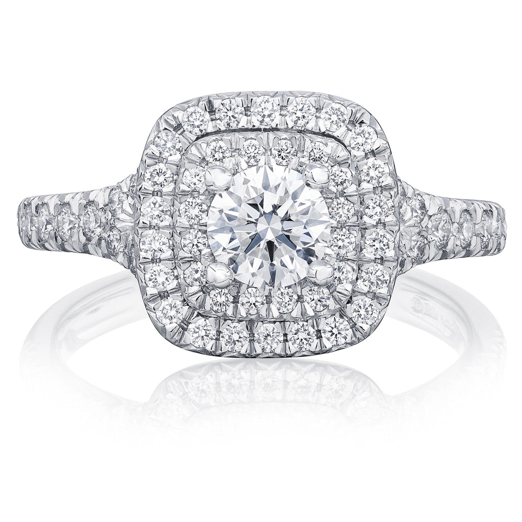 Goddess Halo - 18ct Gold / J / 0.5 Carats ROUND VS2 VG VG EX E Diamond