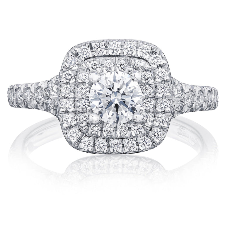 Goddess Halo - 18ct Gold / J / 0.5 Carats ROUND VS2 VG VG EX E Diamond