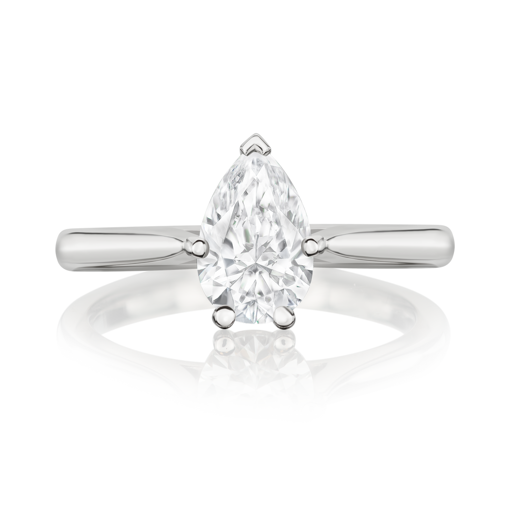 Icon Pear - Platinum / G / 1.02 Carats PEAR BRILLIANT VVS1 EX EX E Diamond