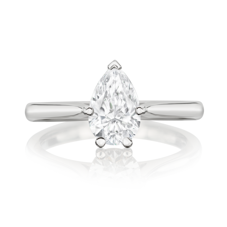 Icon Pear - Platinum / G / 1.02 Carats PEAR BRILLIANT VVS1 EX EX E Diamond