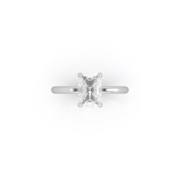 Aster Radiant - Platinum / H / 3.02 Carats CUT CORNERED RECTANGULAR MODIFIED BRILLIANT VVS2 EX EX D Diamond
