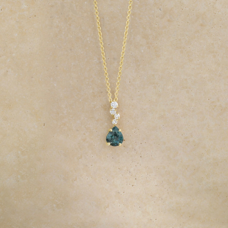 Snowfall Teal Sapphire Pear