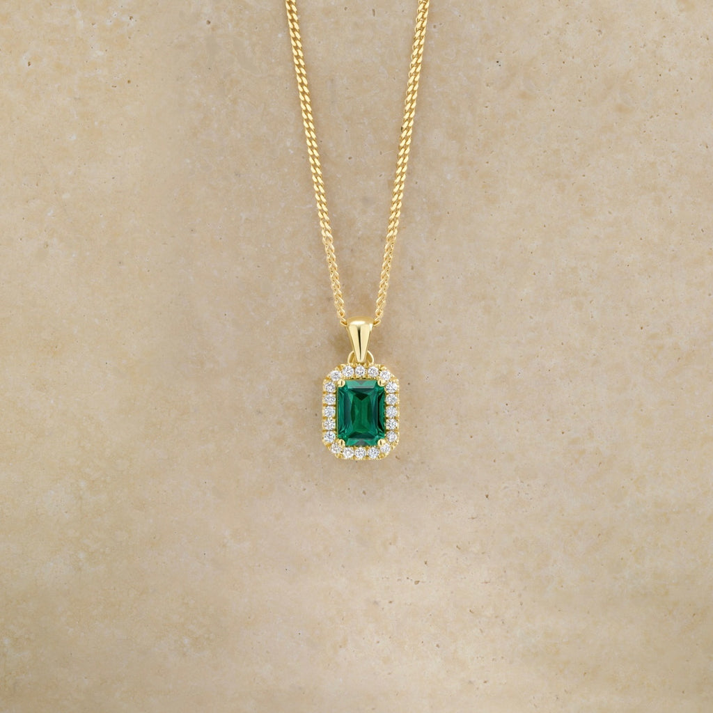 GODDESS EMERALD HALO PENDANT