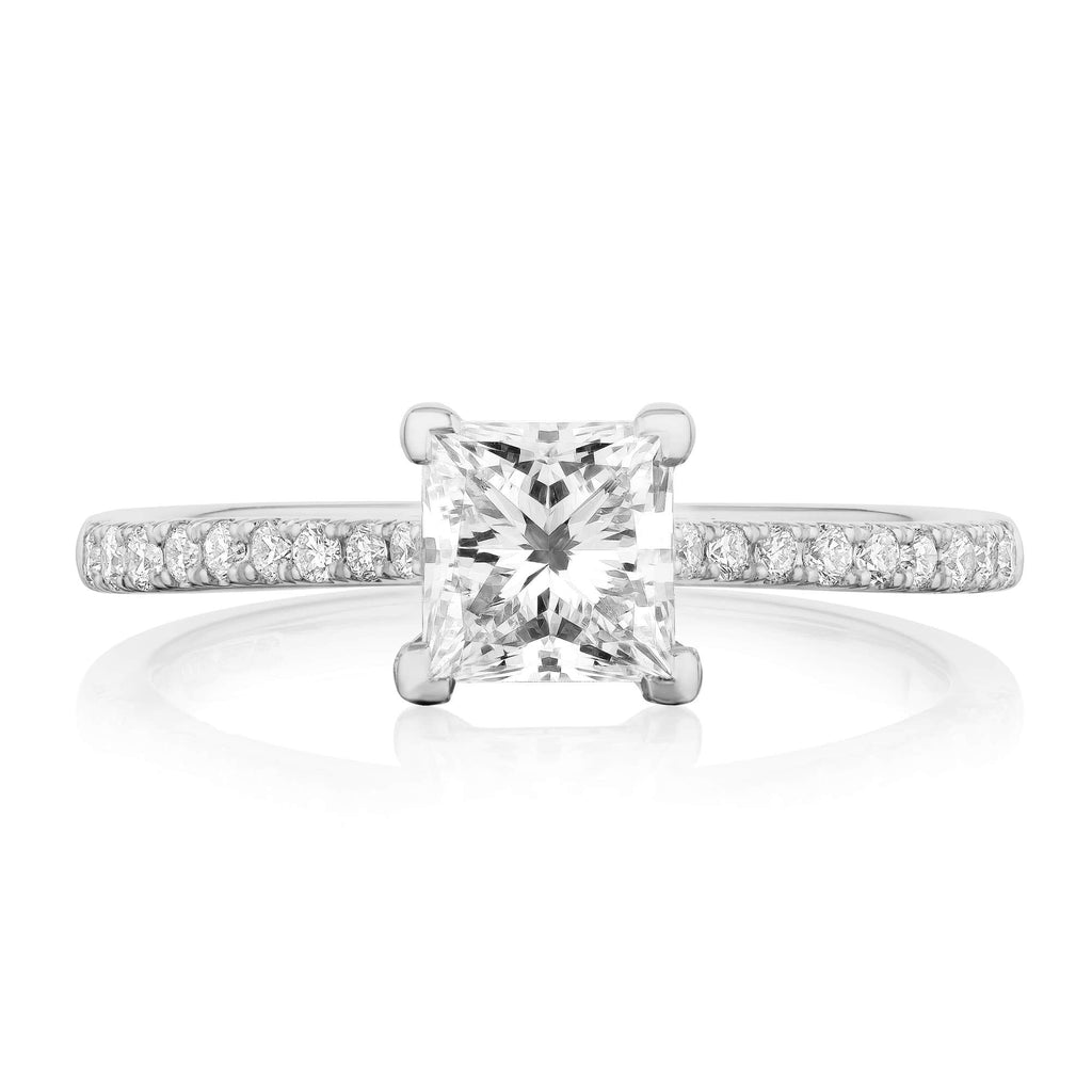 I Heart You Dia Princess - Platinum / K / 1.08 Carats PRINCESS CUT VVS1 EX EX E Diamond
