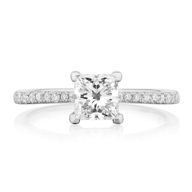 I Heart You Dia Princess - 18ct White Gold / P / 3.77 Carats PRINCESS CUT VVS2 EX EX E Diamond