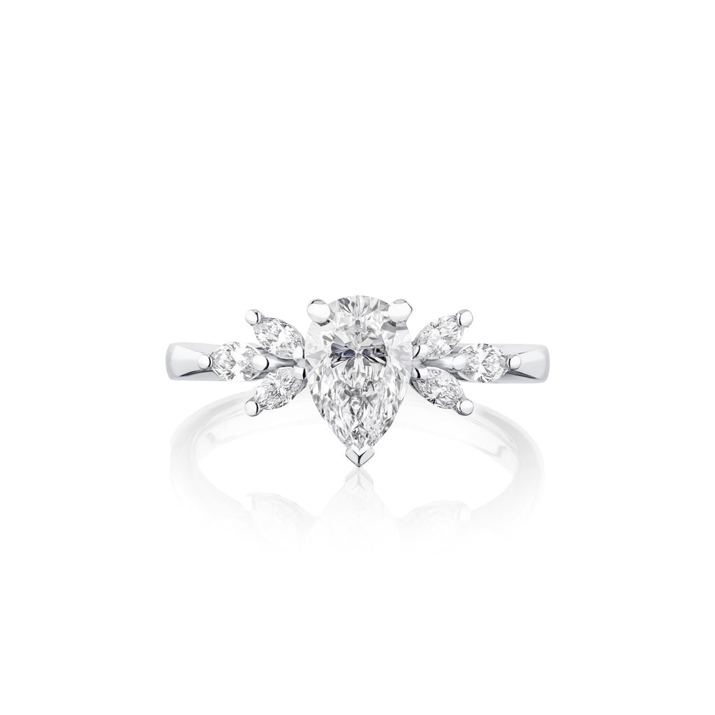 Pear No.3 - 18ct Rose Gold / G / 0.38 Carats PEAR BRILLIANT VVS2 EX EX E Diamond