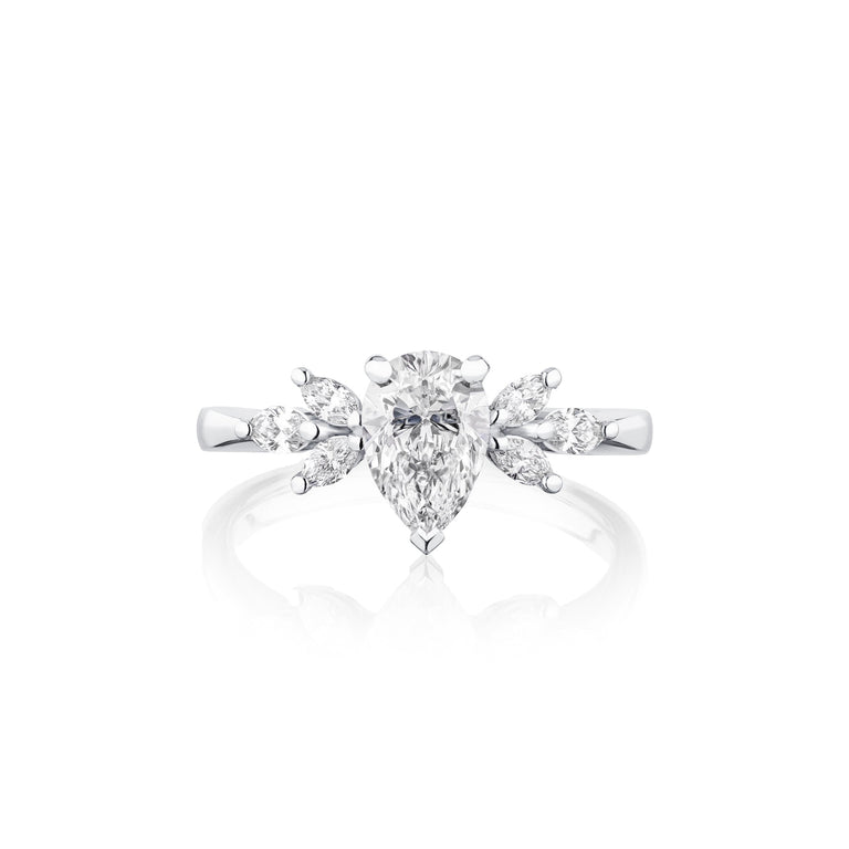 Pear No.3 - 18ct Rose Gold / G / 0.38 Carats PEAR BRILLIANT VVS2 EX EX E Diamond