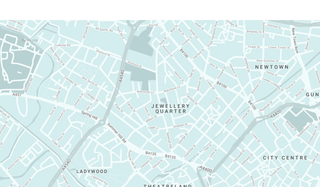 Jewellers Birmingham map guide to Mitchel & Co