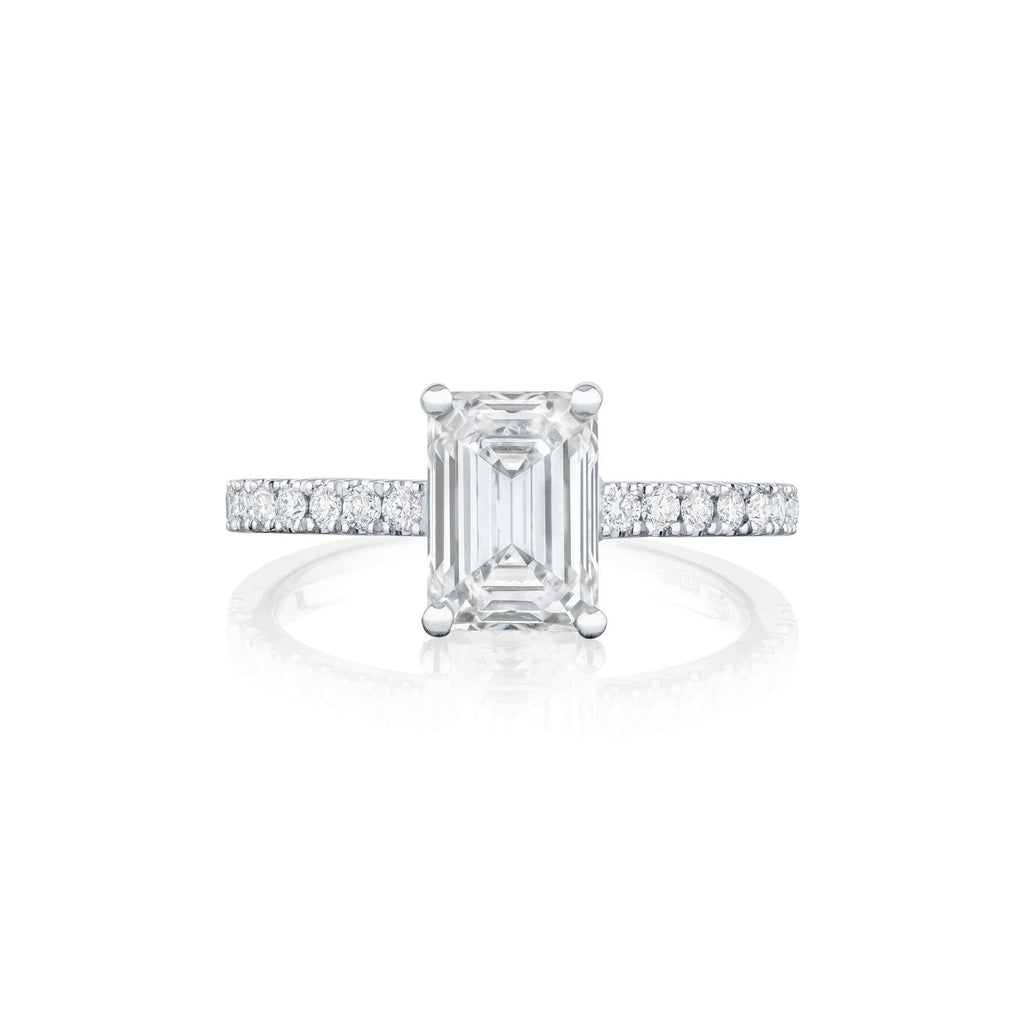 Seren Emerald - Platinum / N / 3.1 Carats EMERALD CUT VVS2 EX EX D Diamond