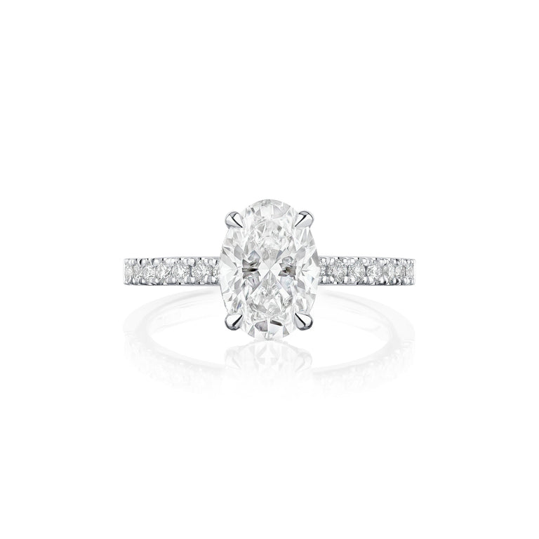 Icon Oval Diamond - Platinum / N / 0.8 Carats OVAL VVS2 F VG VG F Diamond
