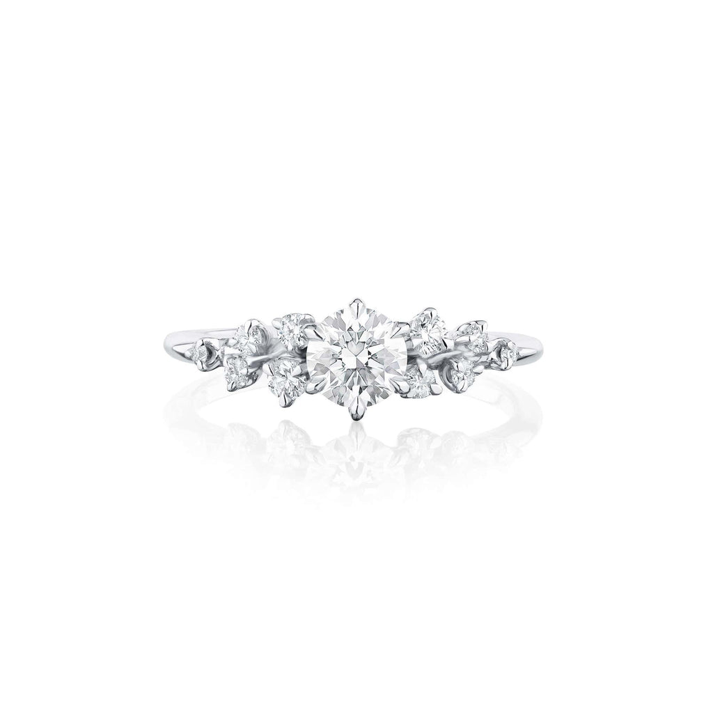 Snowfall Round - Platinum / M / 0.5 Carats ROUND VS2 EX EX VG F Diamond