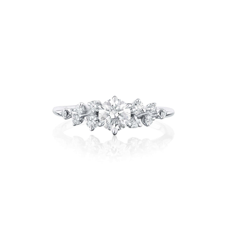 Snowfall Round - Platinum / M / 0.5 Carats ROUND VS2 VG EX VG F Diamond