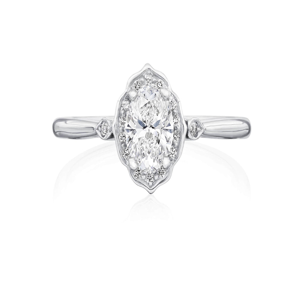 Theodora Ring - 18ct Gold / T / 1.05 Carats OVAL BRILLIANT VVS1 EX EX D Diamond