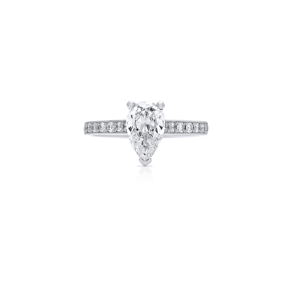 Enchant Me - Platinum / P / 1.51 Carats PEAR BRILLIANT VVS2 EX EX D Diamond