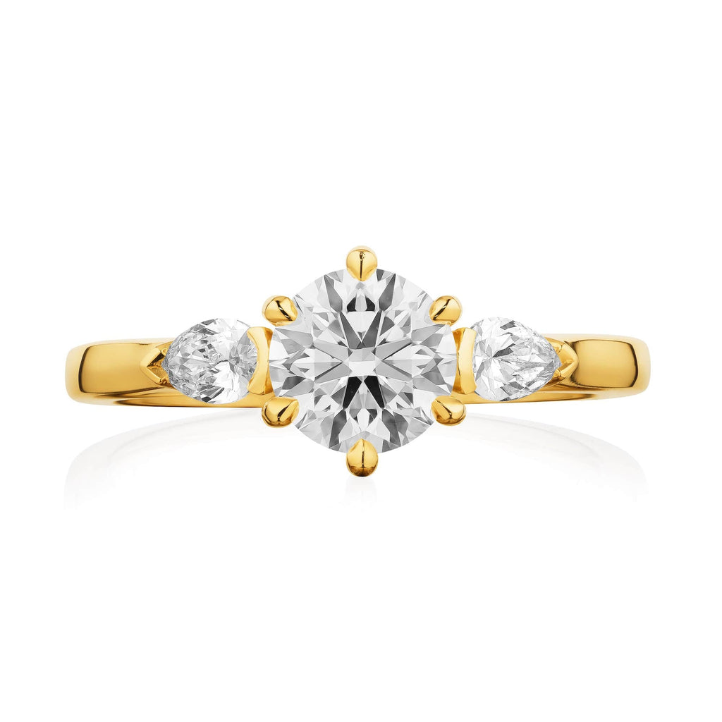 Timeless Trilogy - 18ct Gold / N / 1.3 Carats RADIANT VS2 F EX EX J Diamond