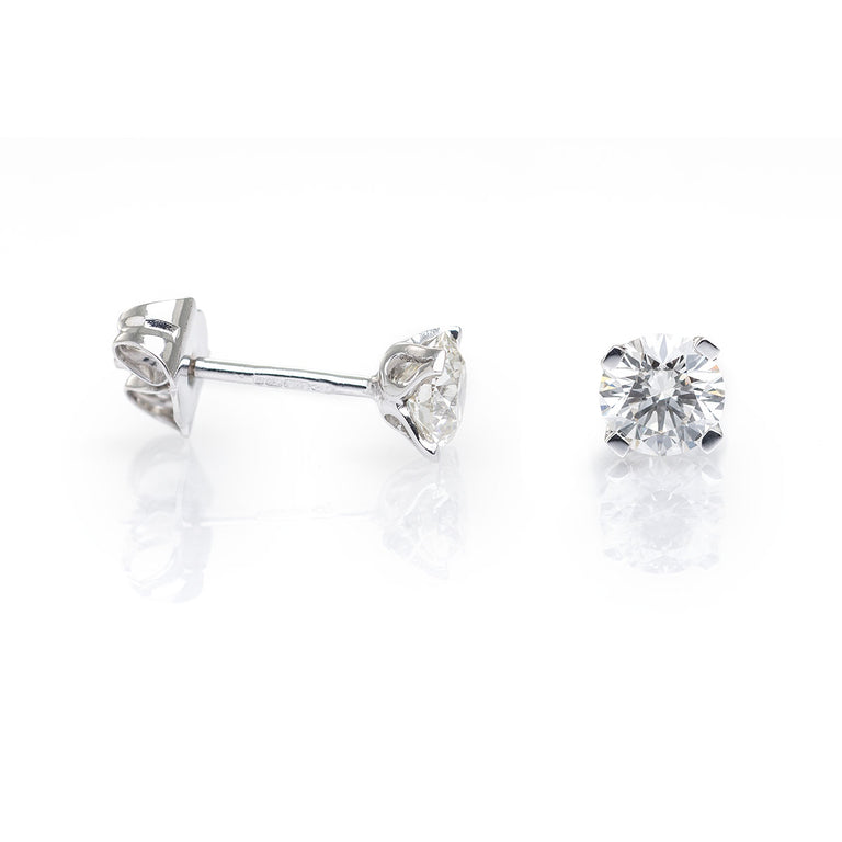 White Omega Studs